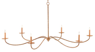 Saxon Six Light Chandelier in Natural/Saddle Tan