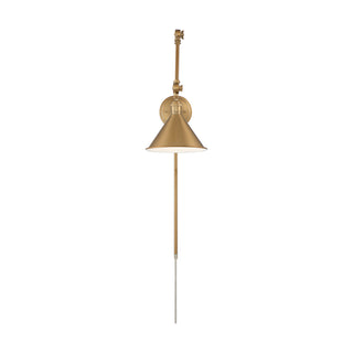 Delancey One Light Swing Arm Wall Lamp in Burnished Brass