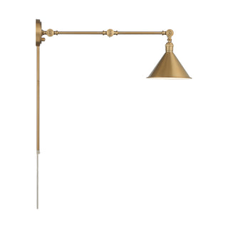 Delancey One Light Swing Arm Wall Lamp in Burnished Brass