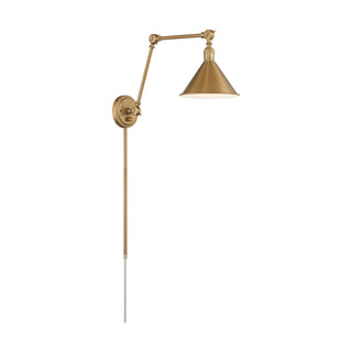 Delancey One Light Swing Arm Wall Lamp in Burnished Brass