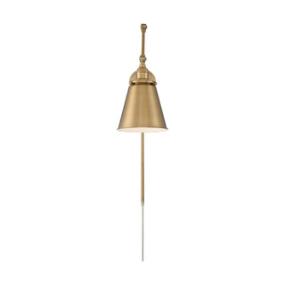 Bayard One Light Swing Arm Wall Lamp in Burnished Brass