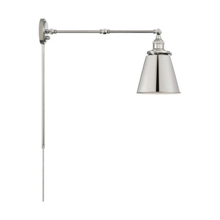 Bayard One Light Swing Arm Wall Lamp in Polished Nickel