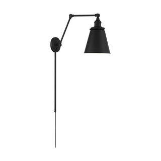 Bayard One Light Swing Arm Wall Lamp in Matte Black
