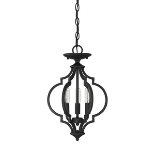 Three Light Convertible Semi-Flush/Pendant in Matte Black