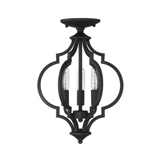 Three Light Convertible Semi-Flush/Pendant in Matte Black