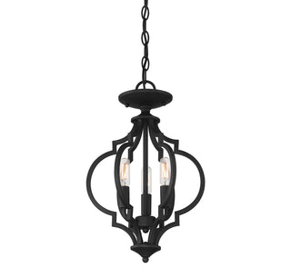 Three Light Convertible Semi-Flush/Pendant in Matte Black