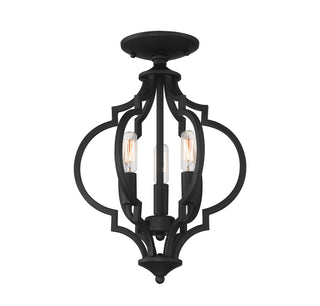 Three Light Convertible Semi-Flush/Pendant in Matte Black