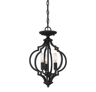Three Light Convertible Semi-Flush/Pendant in Matte Black