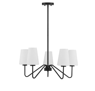 Five Light Chandelier in Matte Black