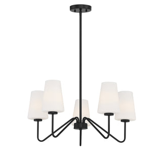 Five Light Chandelier in Matte Black