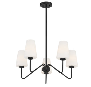 Five Light Chandelier in Matte Black