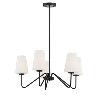 Five Light Chandelier in Matte Black