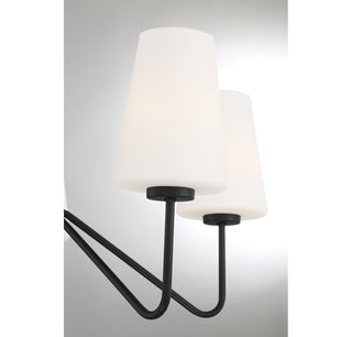 Five Light Chandelier in Matte Black