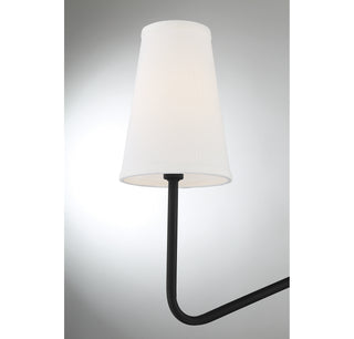 Four Light Linear Chandelier in Matte Black
