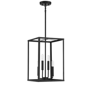 Four Light Pendant in Matte Black