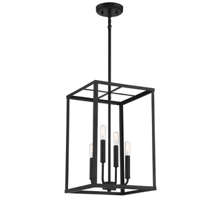 Four Light Pendant in Matte Black