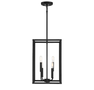 Four Light Pendant in Matte Black