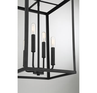 Four Light Pendant in Matte Black