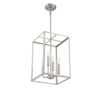 Four Light Pendant in Brushed Nickel
