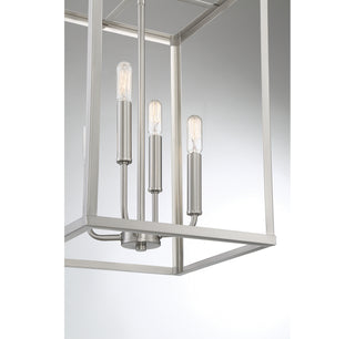 Four Light Pendant in Brushed Nickel