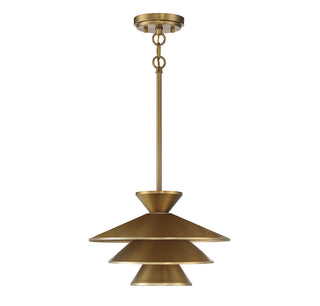 One Light Pendant in Natural Brass