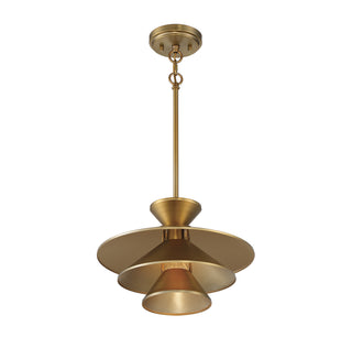 One Light Pendant in Natural Brass