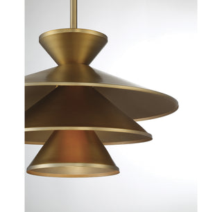 One Light Pendant in Natural Brass