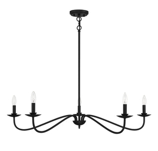 Five Light Chandelier in Matte Black
