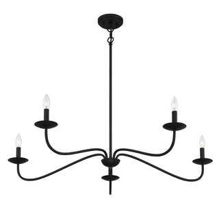 Five Light Chandelier in Matte Black