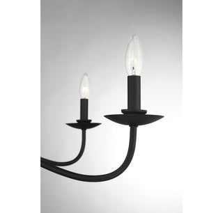 Five Light Chandelier in Matte Black