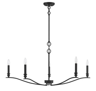 Five Light Chandelier in Matte Black