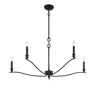 Five Light Chandelier in Matte Black