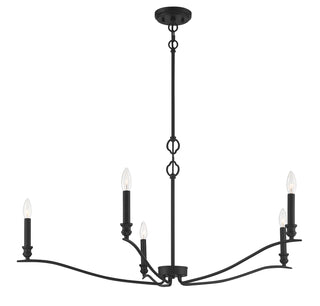 Five Light Chandelier in Matte Black