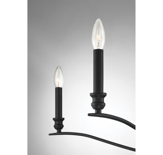 Five Light Chandelier in Matte Black