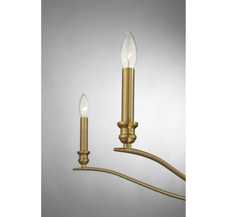Five Light Chandelier in Natural Brass