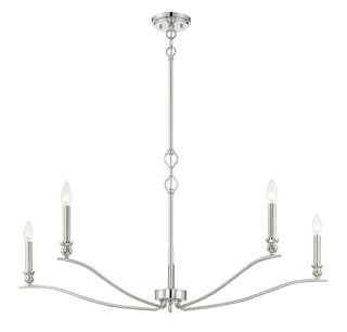 Five Light Chandelier in Polished Nickel