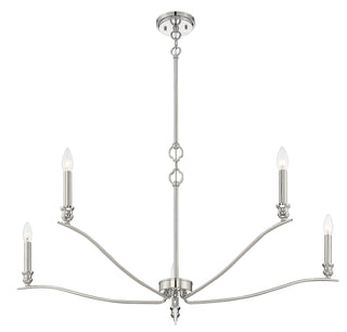 Five Light Chandelier in Polished Nickel