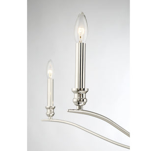 Five Light Chandelier in Polished Nickel