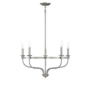 Five Light Chandelier in Brushed Nickel