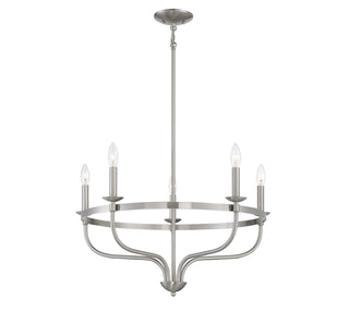 Five Light Chandelier in Brushed Nickel