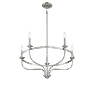 Five Light Chandelier in Brushed Nickel