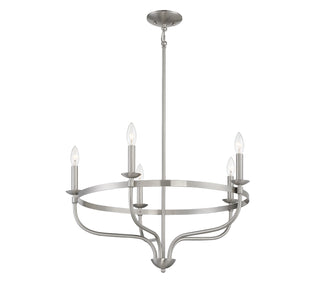 Five Light Chandelier in Brushed Nickel