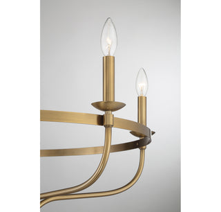 Five Light Chandelier in Natural Brass