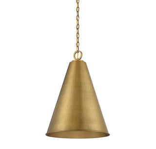 One Light Pendant in Natural Brass