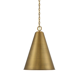 One Light Pendant in Natural Brass