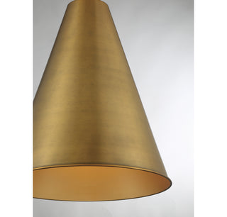 One Light Pendant in Natural Brass