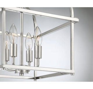Four Light Semi-Flush Mount in Polished Nickel