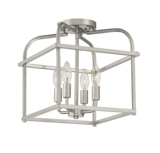 Four Light Semi-Flush Mount in Brushed Nickel