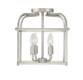 Four Light Semi-Flush Mount in Brushed Nickel