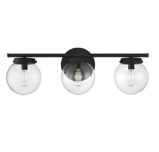 Three Light Bathroom Vanity in Matte Black